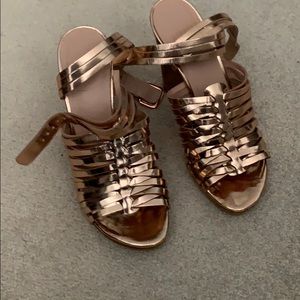 Stuart Weitzman Metallic Wood Heels